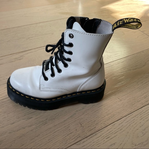 Dr. Martens White Jadon Platform Boots - Picture 6 of 13